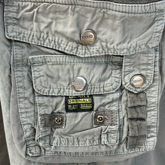 Galaxy by Harvic Men's Belted 100% Cotton Utility Cargo Shorts - Grey - size 36 - Picture 3 of 8